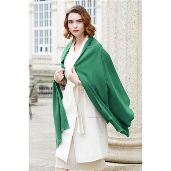 Women Pashmina Shawl Wraps for Party Green - Picture 7 of 7